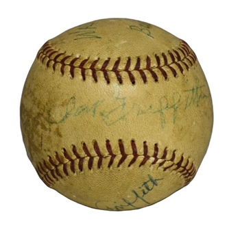 Clark and Calvin Griffith Dual-Signed Baseball (dated 1954) - Possible One of a Kind!